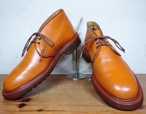 【良品】英国 Tricker's製 CIKIU カントリー チャッカブーツ US61/2 Fit.5 24.5cm相応 ブラウン 茶 プレーントゥ/クロケット alden