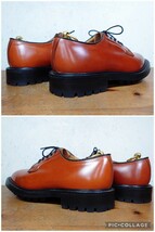 【極美品/コードバン】英国製 Tricker's/トリッカーズ M7505 カントリー プレーントゥ US61/2 Fit.5 24.5cm相応 オレンジ/alden クロケット_画像7