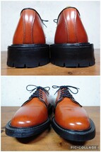 【極美品/コードバン】英国製 Tricker's/トリッカーズ M7505 カントリー プレーントゥ US61/2 Fit.5 24.5cm相応 オレンジ/alden クロケット_画像6