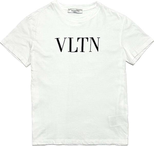 国内正規品 定価8万 VALENTINO VLTN Embellished Crew Neck T-Shirt ロゴプリントTシャツ XS ホワイト 男女兼用 バレンチノ　本物