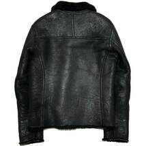 LEON掲載 定価38万 AKM B-3 MOUTON FLIGHT JACKET M 黒　ムートンフライトライダース　1piu　ジュンハシモト wjk_画像2