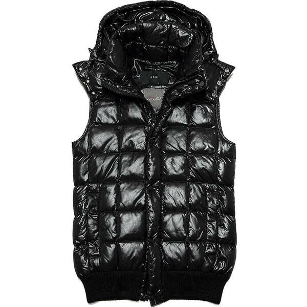 LEON掲載 定価9.7万 AKM×DUVETICA squared hooded down vest LIMONTA NYLON Mサイズ 黒 フードダウンベスト akm junhashimoto