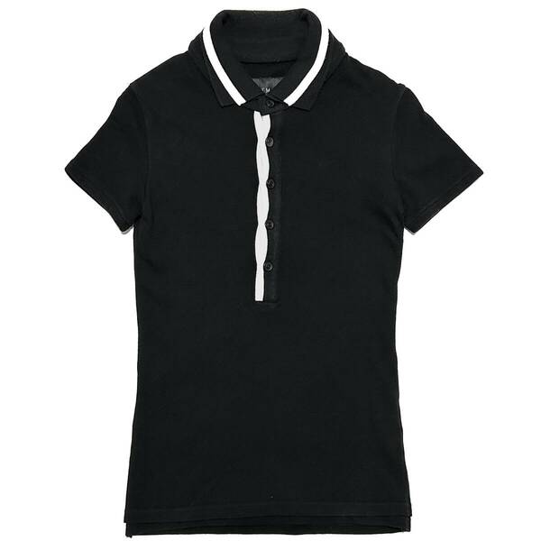 定価2.8万 AKM KANOKO LINE S/S POLO SHIRT Mサイズ ブラック 鹿の子半袖ラインポロシャツ wjk　ジュンハシモト