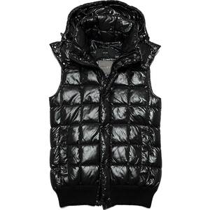 LEON掲載 定価9.7万 AKM×DUVETICA squared hooded down vest LIMONTA NYLON Lサイズ 黒 フードダウンベスト akm junhashimoto