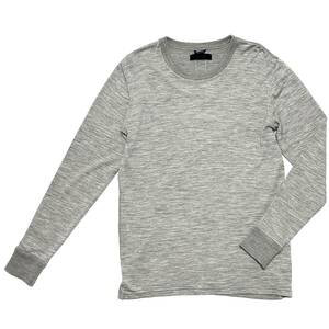 定価2.2万 junhashimoto WASHABLE WOOL SERIBU CREW NECK KNIT 3 グレー ジュンハシモト ウォッシャブルウールセリブニット