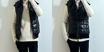LEON掲載 定価9.7万 AKM×DUVETICA squared hooded down vest LIMONTA NYLON Mサイズ 黒 フードダウンベスト akm junhashimoto_画像4