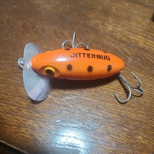  希少 OLD Fred Arbogast Jitterbug オレンジスポット 5/8 ジッターバグ　フレッドアーボガスト オールド old 検）トップ heddon へドン