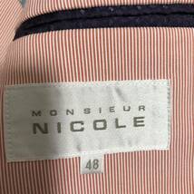 最高級 NICOLE ニコル メンズジャケット テーラードジャケット アンコン メンズ 48 L 赤ストライプ 春夏 ビジネス ムッシュニコル_画像8