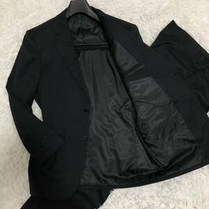 希少/大きいサイズ 定番 メンズスーツ セットアップ ビジネススーツ セレモニー 卒業 入学 春夏 XL〜XXL相当 ブラック 黒 ウール混 