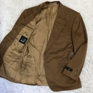 未使用級 ダンヒル【溢れる高級感 カシミヤ100％ 超希少サイズ50 XL】dunhill テーラードジャケット キャメル シングル