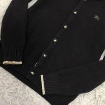 美品★BIGホース刺繍★バーバリーブラックレーベル 羊毛ジャケット(ブルゾン)TYPE ニットカーディガン紺■BURBERRY BLACK LABEL （M-L)2_画像4