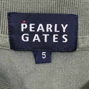 希少カラー PEARLY GATES パーリーゲイツ メンズ ポロシャツ 半袖 ゴルフウェア 鹿の子 グリーン緑 サイズ5 L〜XL相当 の画像6