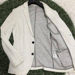 美品 カルバンクライン calvin klein メンズ コットンジャケット アンコン テンセル ストレッチ ホワイトグレー Mサイズ 春夏 CK 伸縮性