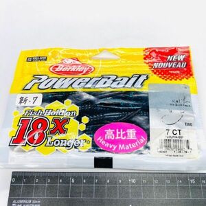 711282 新品 バークレイ 4インチ パワーホッグ ７本 ブラックブルーフレーク BERKLEY POWER HAWG 4 パワーホグ ロック フラットフィッシュ