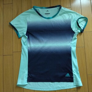  Adidas adidas lady's L tennis short sleeves T-shirt gradation 