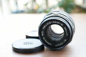 極美品 分解清掃済み Helios-44M-6 58mm f2 ヘリオス M42 ぐるぐるボケ オールドレンズ 単焦点 1