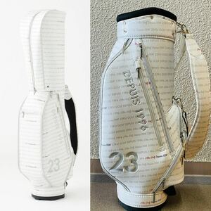 新品1円スタート！定価4.9万 新品未使用23区GOLF 23区ゴルフ キレイ感 軽量 UNISEXロゴ総柄スタイリッシュ キャディバッグ ホワイト