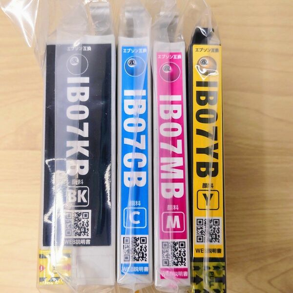 【セール】[4本] EPSON エプソン 互換インク IB07 マウス カートリッジ　全色顔料