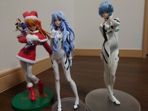 一番くじ?　綾波レイ/不明アスカ　サンタ　フィギュア計3点　現状品　エヴァ　