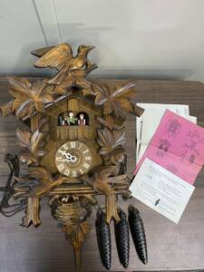 ◇送料込み　鳩時計 西ドイツ　アンティーク 木製 壁掛け時計 poppo 詳細不明　