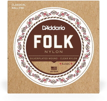 D'Addario ダダリオ ボールエンドナイロン弦 Folk Nylon EJ32C Silver Wound/Ball End Clear Trebles 【国内正規品】_画像1