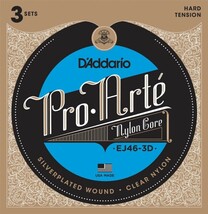 3set入り D'Addario ダダリオ クラシックギター弦 プロアルテ Silver/Clear Hard EJ46-3D_画像1