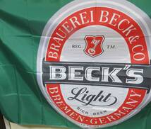 『特大A』緑赤黒白 ■激渋ベックス ビール ドイツ Beck's Brewery Beer Light 特大フラッグ 旗 バナー 広告 宣伝 テナント用◆◇ BAR 飲食_画像5