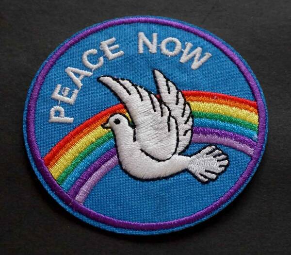  《青空虹PN平和鳩》◎新品『PEACE NOW Rainbow』レインボー　DOVE　 刺繍ワッペン■ 二輪車 オートバイ 二輪車■■ 洋服・衣類・衣服DIY