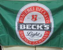 『特大A』緑赤黒白 ■激渋ベックス ビール ドイツ Beck's Brewery Beer Light 特大フラッグ 旗 バナー 広告 宣伝 テナント用◆◇ BAR 飲食_画像10