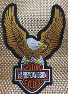 特大《白頭鷲茶翼DX縦長》新品ハーレーダビッドソン Harley-Davidson刺繍ワッペン■アメリカ 大型二輪車 オートバイ バイク ライダー ■DIY