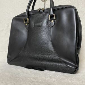 【美品/1円スタート】BALLY バリー ビジネスバック ブリーフケース レザー 本革 通勤 ブラック 黒 A4 PC 大容量