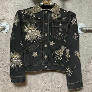 イザベルマラン 元値50万円 インド刺繍 刺繍 イザベル マラン ISABEL MARANT ブランド アウター デニムジャケット シルク 黒 ブラック