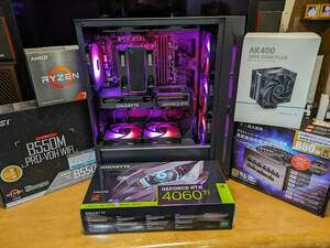 ゲーミングPC RTX 4060Ti 8G/高性能空冷クーラー/AMD Ryzen 7 5700X/メモリ32GB/NVMe SSD512B/Windows11Pro/電源850W