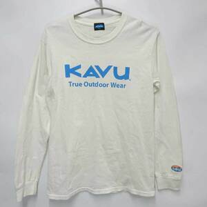 【中古】カブー 長袖 Tシャツ ロングスリーブ S ホワイト メンズ KAVU ロゴプリント