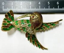 2st213 Humming Bird ハミングバード ハチドリ ヴィンテージ ブローチ 11198 刻印有_画像5