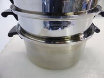 アムウェイ クイーンクッキングウェア 使用品、未使用品混在/鍋 フライパン 蒸しかご 6点セット(21ピース)_画像4