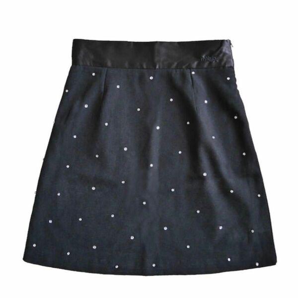 ミーヤミーヤ lame dot skirt ビジュー付スカート mieya mieya