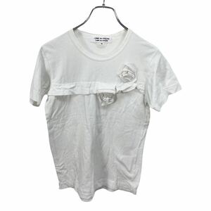 COMME des GARCONS コムデギャルソン　レディース　ホワイト　半袖 胸装飾　Tシャツ　トップス