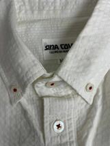 LUPO DI MARE SINA COVA シナコバ　メンズ　ホワイト　刺繍デザイン　ボタンダウン　半袖　シャツ　_画像3