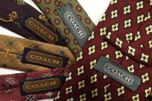 コーチ COACH チェック柄 格子柄 ドット 花柄 パネル柄 メンズ ブランド ネクタイ 5点 セット まとめ売り 大量 卸 ts9255_画像3