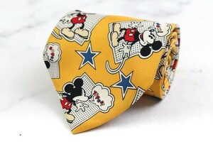  Disney шелк Mickey Mouse TDL звезда рисунок точка рисунок Италия производства бренд галстук мужской желтый хорошая вещь Disney