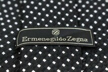 エルメネジルドゼニア シルク 小紋柄 高級 イタリア製 ブランド ネクタイ メンズ ブラック 良品 Ermenegildo Zegna 世界最高峰ブランド_画像4