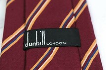 ダンヒル シルク ストライプ柄 ブランド ネクタイ メンズ ワインレッド dunhill_画像4