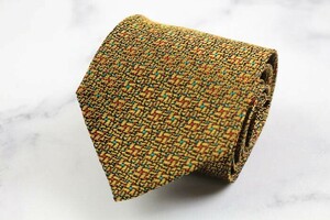  Calvin Klein silk dot .. pattern made in Japan brand necktie men's yellow Calvin Klein