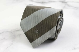  Burberry z шелк шланг Mark полоса рисунок блок полоса бренд галстук мужской серый Burberrys