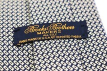 ブルックスブラザーズメーカーズ シルク チェック柄 格子柄 ドット USA製 ブランド ネクタイ メンズ ネイビー BROOKS BROTHERS MAKERS_画像4