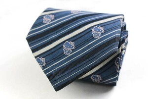  Hello Kitty silk Kitty Chan stripe pattern character pattern made in Japan brand necktie men's blue superior article HELLO KITTY