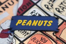 ピーナッツ シルク スヌーピー キャラクター柄 アニメ ブランド ネクタイ メンズ レッド 良品 PEANUTS_画像4