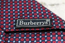 バーバリーズ シルク 小紋柄 総柄 イギリス製 ブランド ネクタイ メンズ ネイビー 良品 Burberrys_画像4