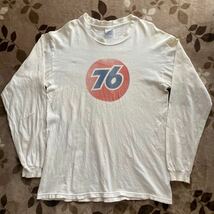 Vintage 90's Hanes ロンT 76 ナナロクオイルロゴ長袖Tシャツ USA製_画像1